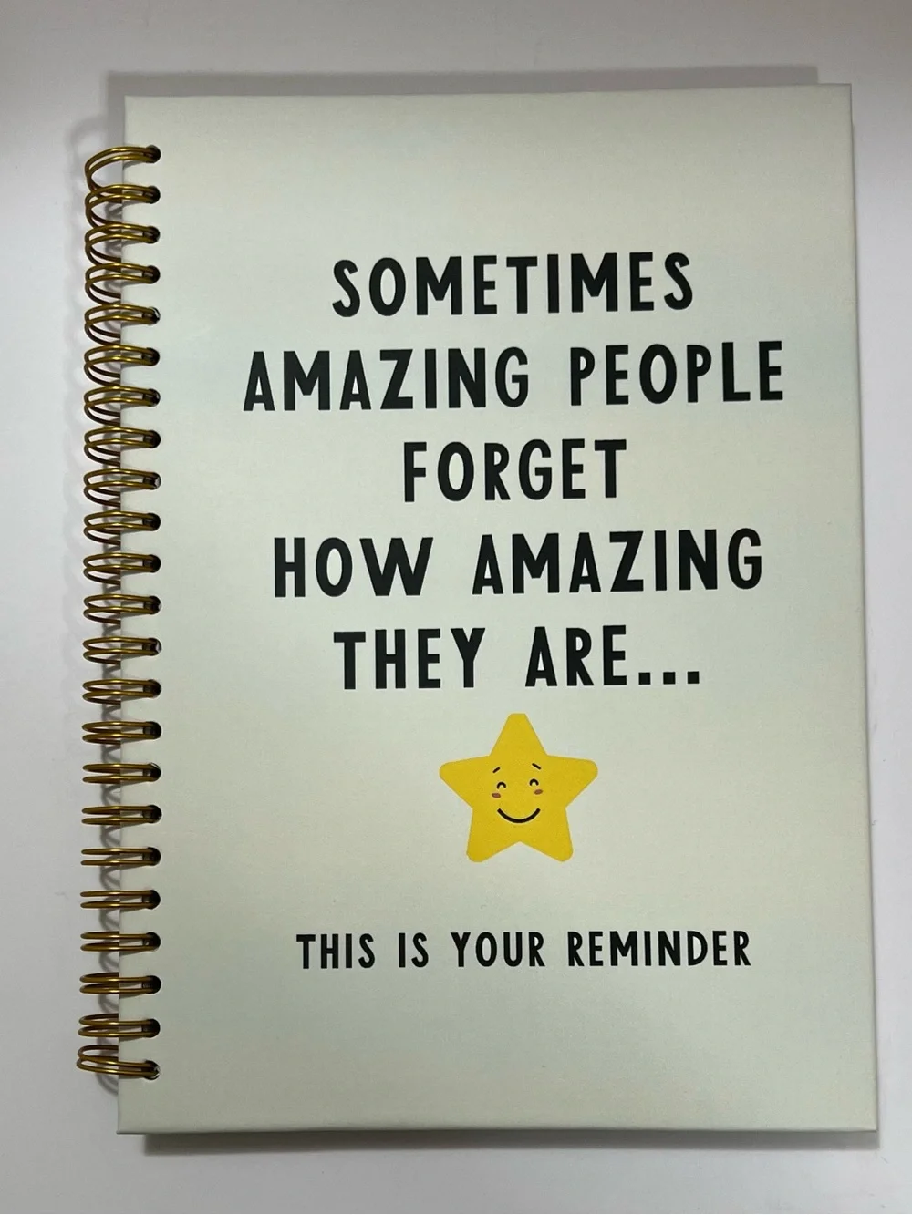 🆕 Inspirational “Amazing People” Spiral Lined Journal Notebook Gold Binding